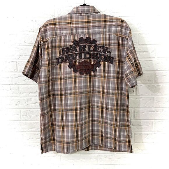 Harley-Davidson Men’s Plaid Button Shirt Size Medium - Picture 1 of 9